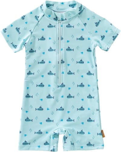 Fresk UV Zwempak 110 -Sneldrogende Zwemkleding voor Kinderen - UPF 50 - Zwemshirt voor Jongens - Zwempak met Korte Mouwen - Blauw - Submarine