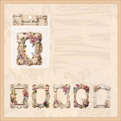 10 vellen bloemenspiegel Manor-serie vintage reliëf holle materiaal decor collage kaart creatieve doe-het-zelf dagboek briefpapier