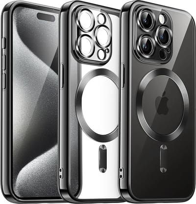 Hoesje Geschikt voor iphone 15 pro Hoesje - Geschikt voor MagSafe - Arara siliconen Backcover - Zwart