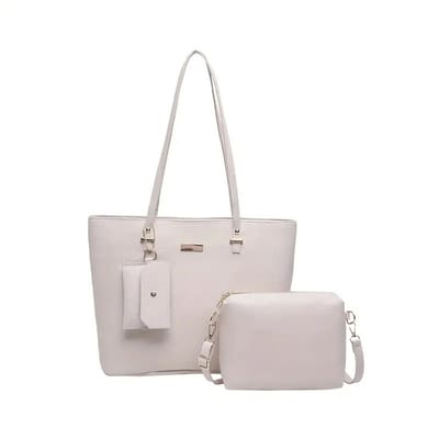 Bovista Handtas Dames - Schoudertas - School - Shopper - Schooltas - Werktas - 3-Delige Set - Beige