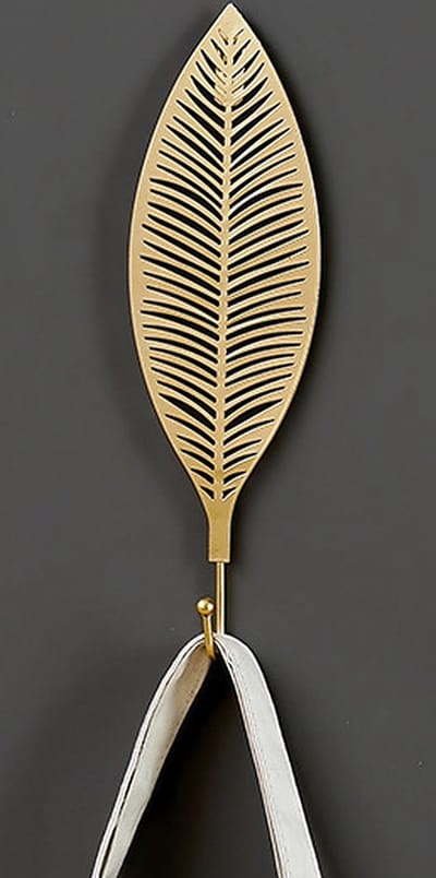Ophanghaak - Decoratieve ophanghaak 5 - Goudkleurig - Muurhaak - Bladvorm - 7 verschillende Designs