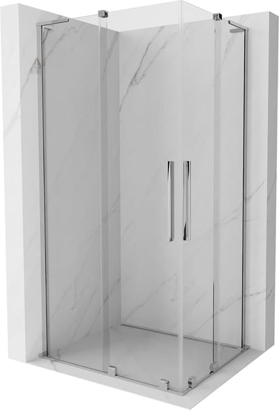 Mexen Velar L Duo schuifdouchecabine 90 x 80 , transparant, chroom - 871-090-080-02-03-01