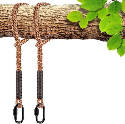 Hammock Straps en Boom Schommel Touwen Kit met Karabiners voor Buitenactiviteiten, 3.7 Meter, 2 Stuks, Ideaal voor Hangmatten, Schommels en Yoga