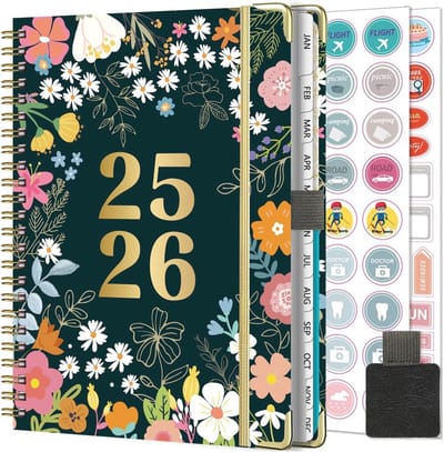 Spiraal Weekplanner 2025-2026 A5 Schoolagenda met Stickers en Pennenlus