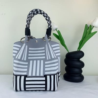 Retro Handtas Tote, Clutch, Emmer Tas met Sluiting & Afneembare Riem, Polsband, Casual tot Formele Gelegenheidstas, voor Reizen Veelzijdige Mini Portemonnee gray