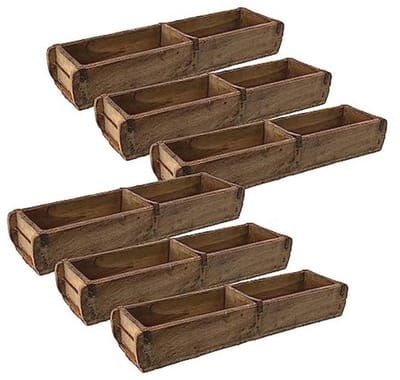 Houten Kist Vintage - Multifunctionele Decoratieve Baksteenvorm van Gerecycled Hout 58 x 15 x 10 cm
