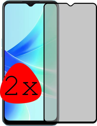 Screenprotector - 2 Stuks Geschikt voor OPPO A17 - Privacy Filter - Beschermglas - Gehard Glas - Tempered Glass - Screen Protector