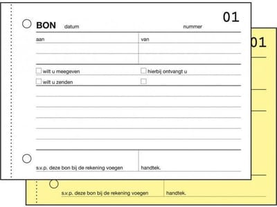 Sigel bonboekje - Expres - A6 - blok 2x50 vel - met carbon - SI-40250