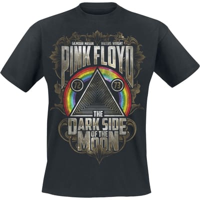 Pink Floyd T-shirt - Dark Side - Gold Leaves - S tot L - voor Mannen - zwart