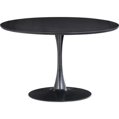 WOOOD Sammy Ronde Eettafel - MDF/staal - Zwart - 75x120x120