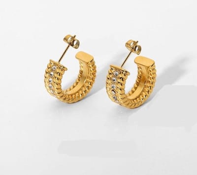 Mini Hoops met Fonkelende Zirkonia Steentjes – Elegant Design | Twinolo