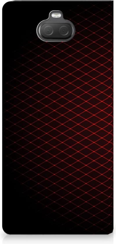 Sony Xperia 10 Plus Hoesje met Magneet Geruit Rood