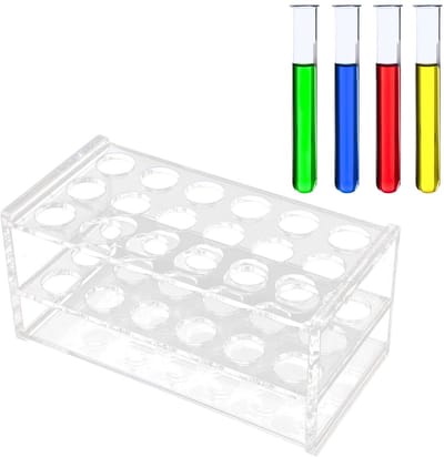 Allecto - Testbuis Rack - Centrifuge Houder - Geschikt voor 18 testbuizen - Acryl materiaal - Ideaal voor laboratoria - Ruimtebesparend ontwerp - T..