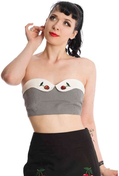 Banned - BITTER SWEET CHERRY Crop top - S - Zwart