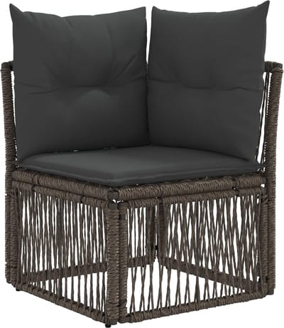 vidaXL - Hoeksofa - eenheid - Grijs - poly - rattan