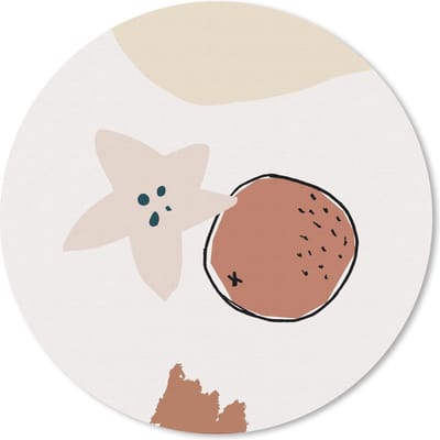 Muismat rond 20x20 cm - Mousepad Zomer - Kokosnoot - Ster - Ronde muismatten