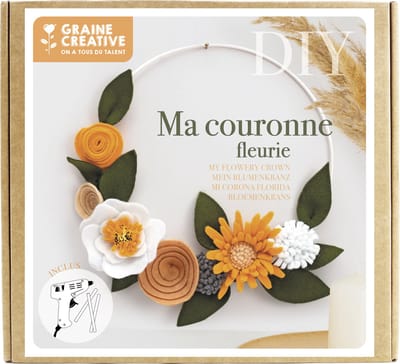 Graine Creative viltpakket bloemenkrans creatief knutselset 20cm.