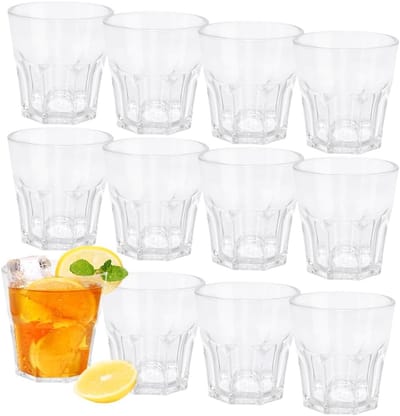 12 stuks plastic beker, 5.63 OZ plastic drinkbeker, 160ML premium transparant beker herbruikbaar voor volwassenen feest, stapelbare plastic beker voor thuis, camping, picknick, BBQ (transparant)