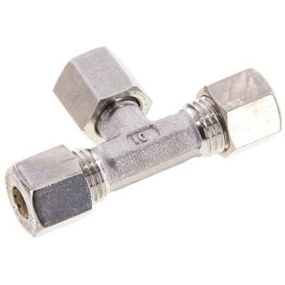 8L RVS T-stuk Knelfitting Draaidoorvoer 315bar FKM Verstelbaar ISO 8434-1