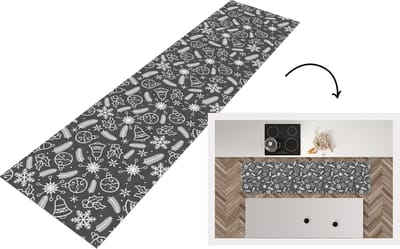Keukenloper - Loper keuken - Patronen - Kerstmis - Decoratie - 200x50 cm - Keukenloper vinyl