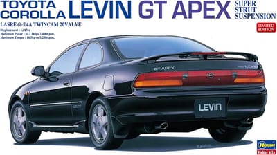 Hasegawa Modelbouwpakket Auto - 20667 Toyota Corolla Levin GT Apex - Super Strut Suspension Plastic - 1:24 - Modelbouw
