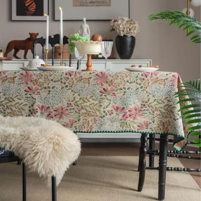 Katoen Linnen Tafelkleed, Rustiek Tafelkleed voor Keuken Eetkamer, Tafelkleed voor Rechthoekige Tafels 140x140cm