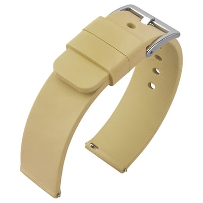 Silicone Rubberen Horlogebandje- Makkelijk Zelf te Monteren - Beige 18mm