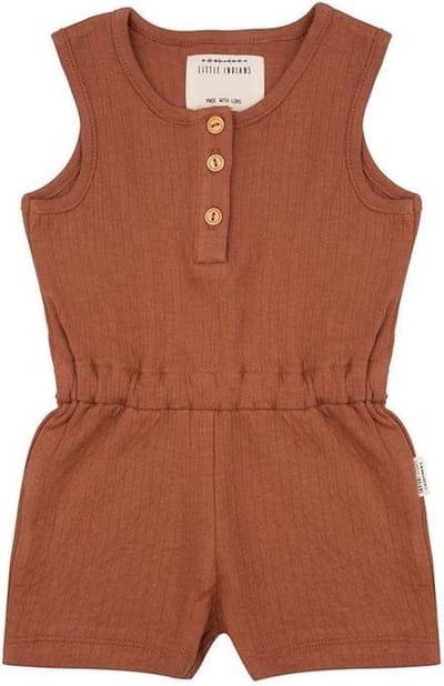 Little Indians Jumpsuit Meisjes Katoen Bruin Maat 6 Jaar