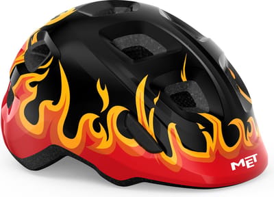 MET Hooray Kinderhelm – Fietshelm Kinderen - Maat XS/S (46-52cm) – Black Flames Glossy