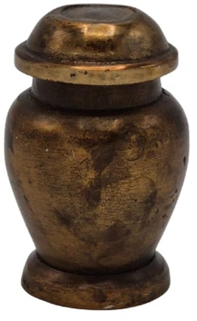 Urnenspecialist® - Urn - Pot - Asbuis - Mini Urn - 25ML - Antiek Goud - Gold - Standaard Urn - As - Asverwerking