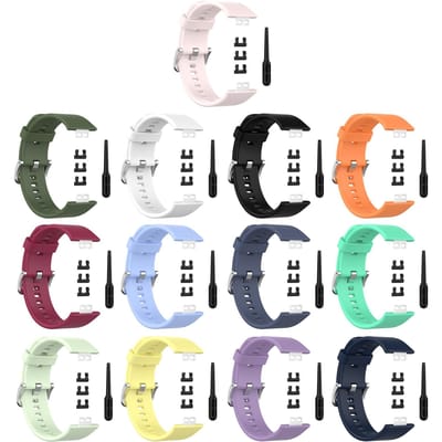 Siliconen Sport Horlogeband Strap Zacht Ademend Polsband Vervanging Compatibel voor HUAWEI Watch FIT white