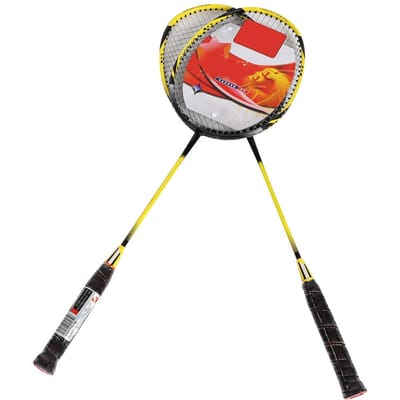 1 paar zeer sterke sport badminton rackets van duurzame aluminiumlegering met draagtas red