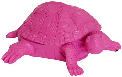 Housevitamin Ornament - Schildpad Box - Polyresin - Roze - 15.5x13.5x7.5cm
