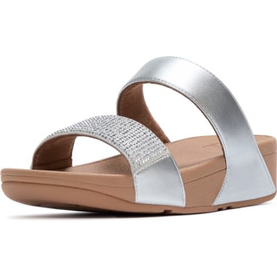 FitFlop FitFlop Lulu Dames Slide - Zilver - Met Glitters en Sierstenen ZILVER - Maat 36