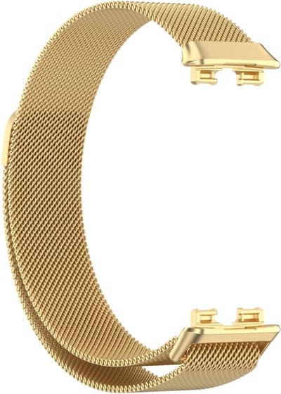 Milanees bandje - geschikt voor Huawei Band 8 / Huawei Band 9 / Huawei Band 10 - goud