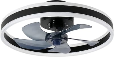 UFTA Plafondventilator - Slimme LED Ventilatorlamp - Plafondlamp 6 Snelheden - 3 Kleurtemperaturen met App Bediening - Zwart & Wit