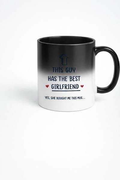 Magische Mok 'This Guy Has The Best Girlfriend' - Thermische Verrassingsmok voor Vriendje | Cadeau van Vriendin
