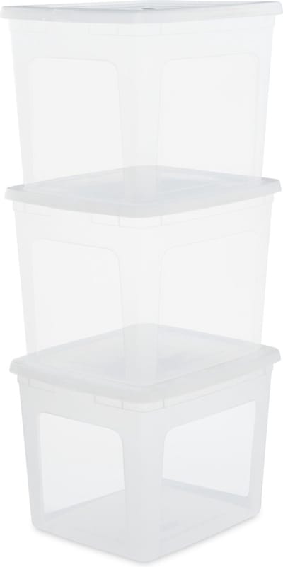 IRIS Clearbox Opbergbox - 30L - Kunststof - Transparant - Set van 3