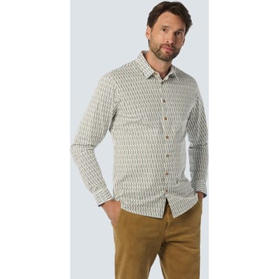 No Excess Shirt Stretch Allover Printed White Maat: XXL | Casual Overhemden Outlet | Heren | Wit