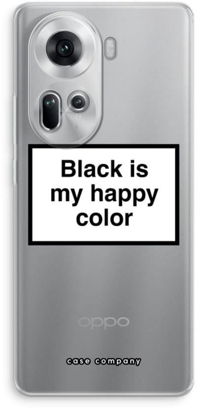 Case Company® - Hoesje geschikt voor Oppo Reno 11 hoesje - Black is my happy color - Soft Cover Telefoonhoesje - Bescherming aan alle Kanten en Schermrand