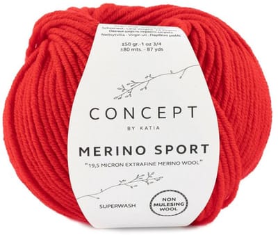 Katia Concept Merino Sport - 04 rood - Wol Garen