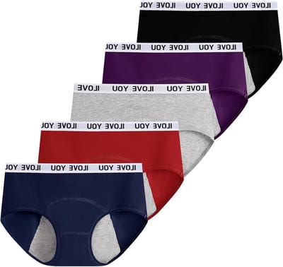 Katoenen menstruatieondergoed voor tienermeisjes, lekvrije en beschermende slips, multipack XL, multikleur