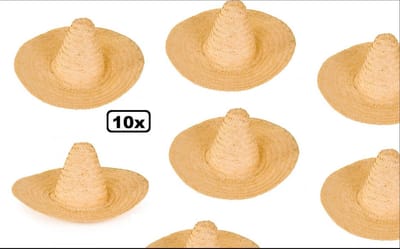 10x Sombrero Extase naturel  - stro hoed mexico landen festival thema feest party