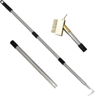 Onkruidverwijderaar Gereedschap - Voegenreiniger Weder - Tuinonderhoud Reinigen - Lange Stalen Steel - 44 x 14 x 7 cm - Grijs