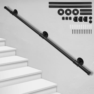 Trapleuning Gepoedercoat Leuningen Diameter 32 mm Outdoor Indoor Zwart Lengte 150cm