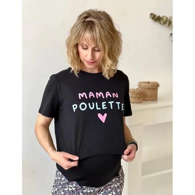 Dames-T-shirt Les Poulettes Fitness Maman Poulette