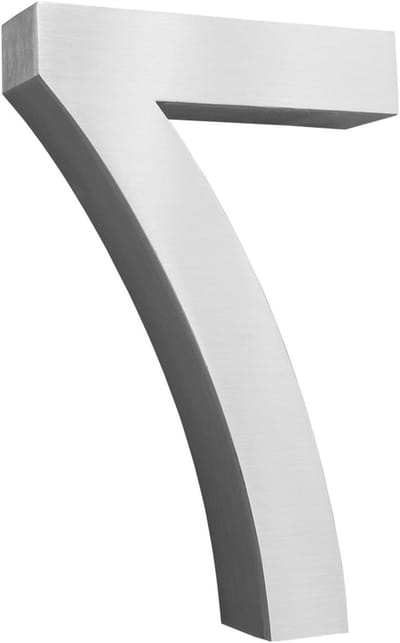 Huisnummer Roestvrijstaal - Nummer Plaquette - Entree Verfraaien - V2A Roestvrij Staal - 20 cm Hoog - Geborsteld