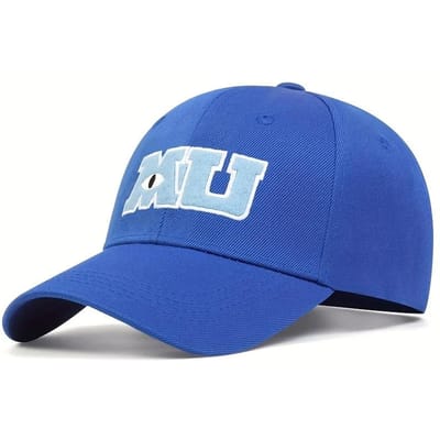 Mode Heren Baseballpet Monsters University Mu Letters Borduurpetten Blauwe Pet Zonnehoeden Snapback Petten blue