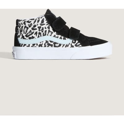 Vans Youth Unisex Sk8-mid Reissue V Leopard Glitter Pastel Blue Maat: 27 | Schoenen Outlet | Unisex | Blauw