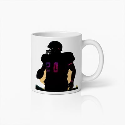 Amerikaanse Football Speler Mok – Sportfan Koffiebeker met Atleet Silhouet
